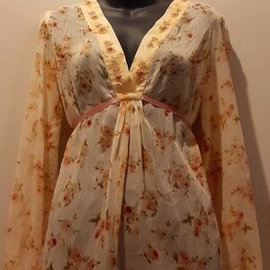 EUC Floral Sheer Maternity Blouse